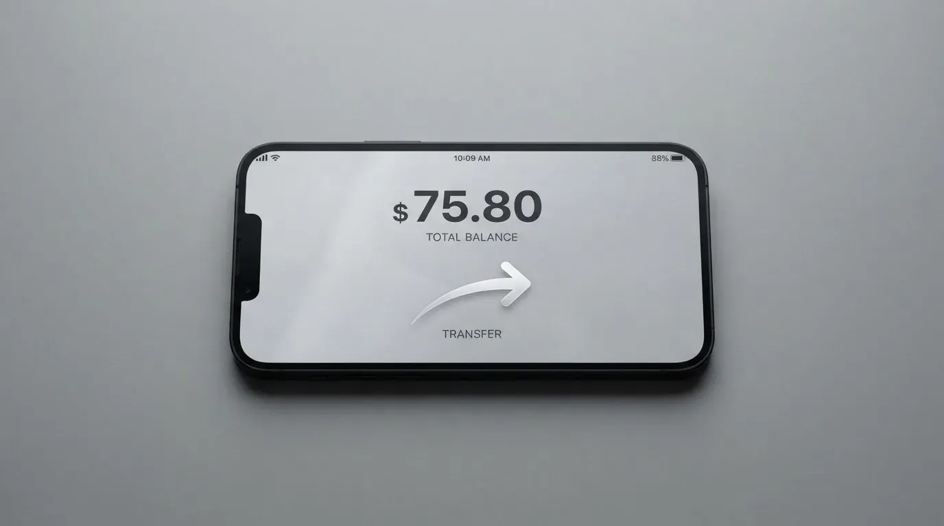 A phone showing a stablecoin transfer screen