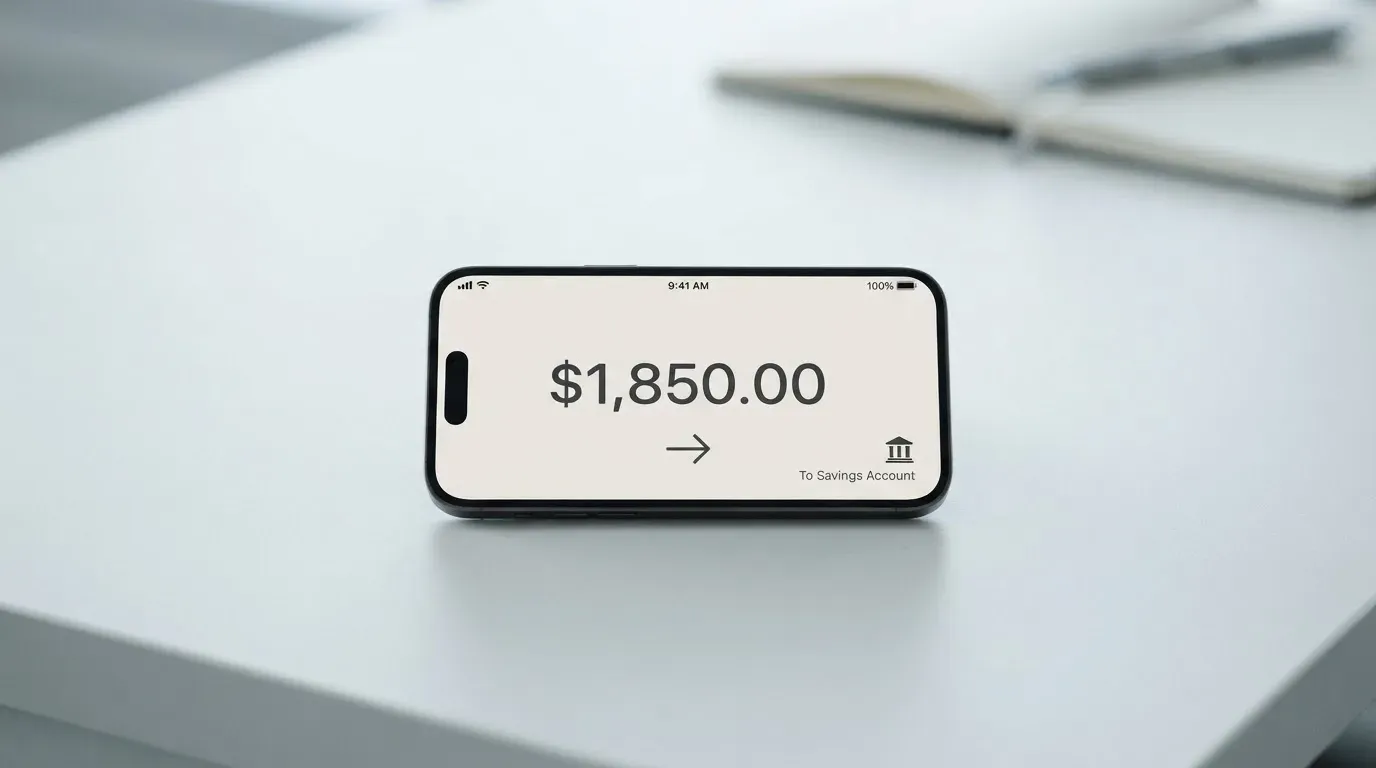A phone showing a stablecoin transfer screen