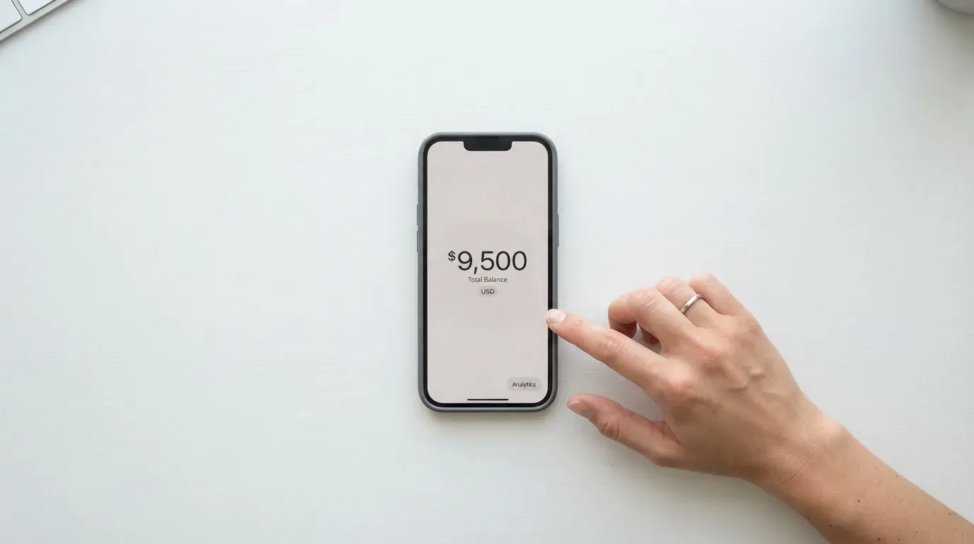 A phone showing a stablecoin transfer screen
