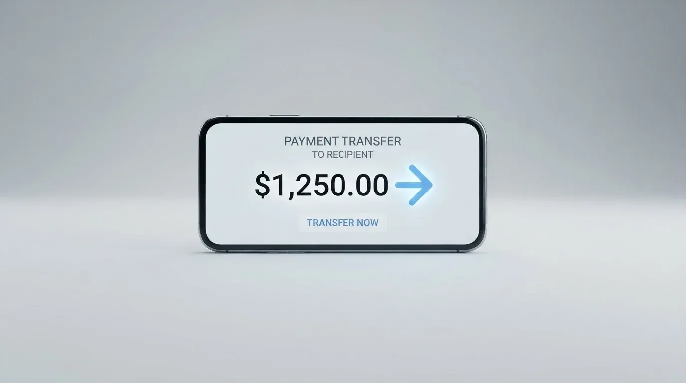 A phone showing a stablecoin transfer screen
