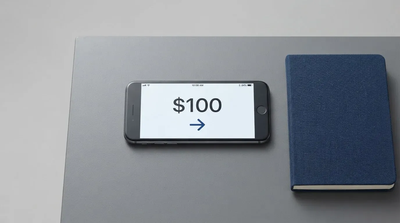 A phone showing a stablecoin transfer screen