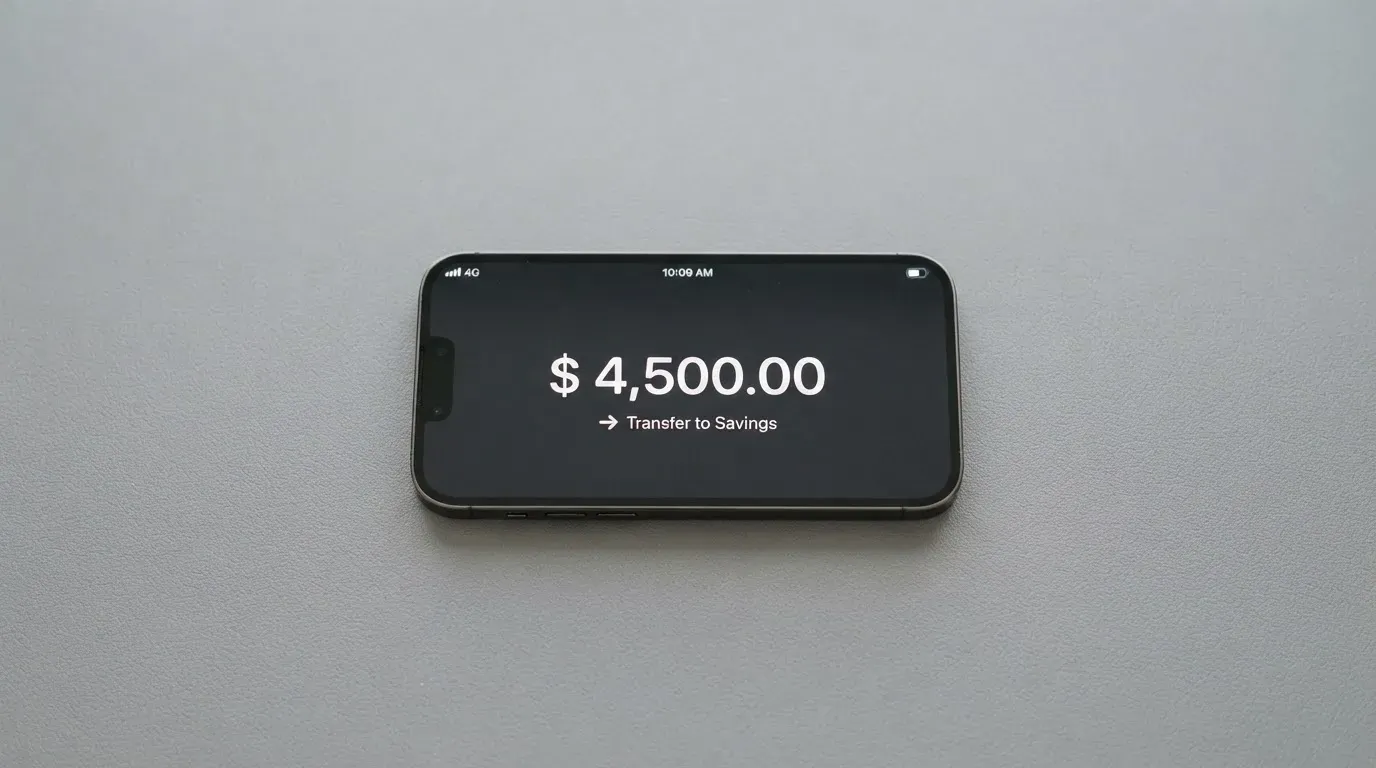A phone showing a stablecoin transfer screen