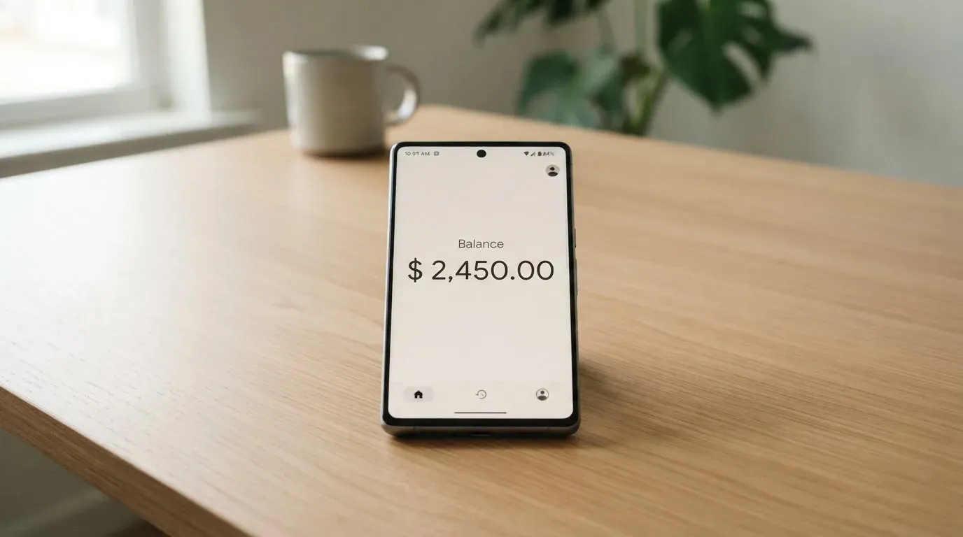 A phone showing a stablecoin transfer screen