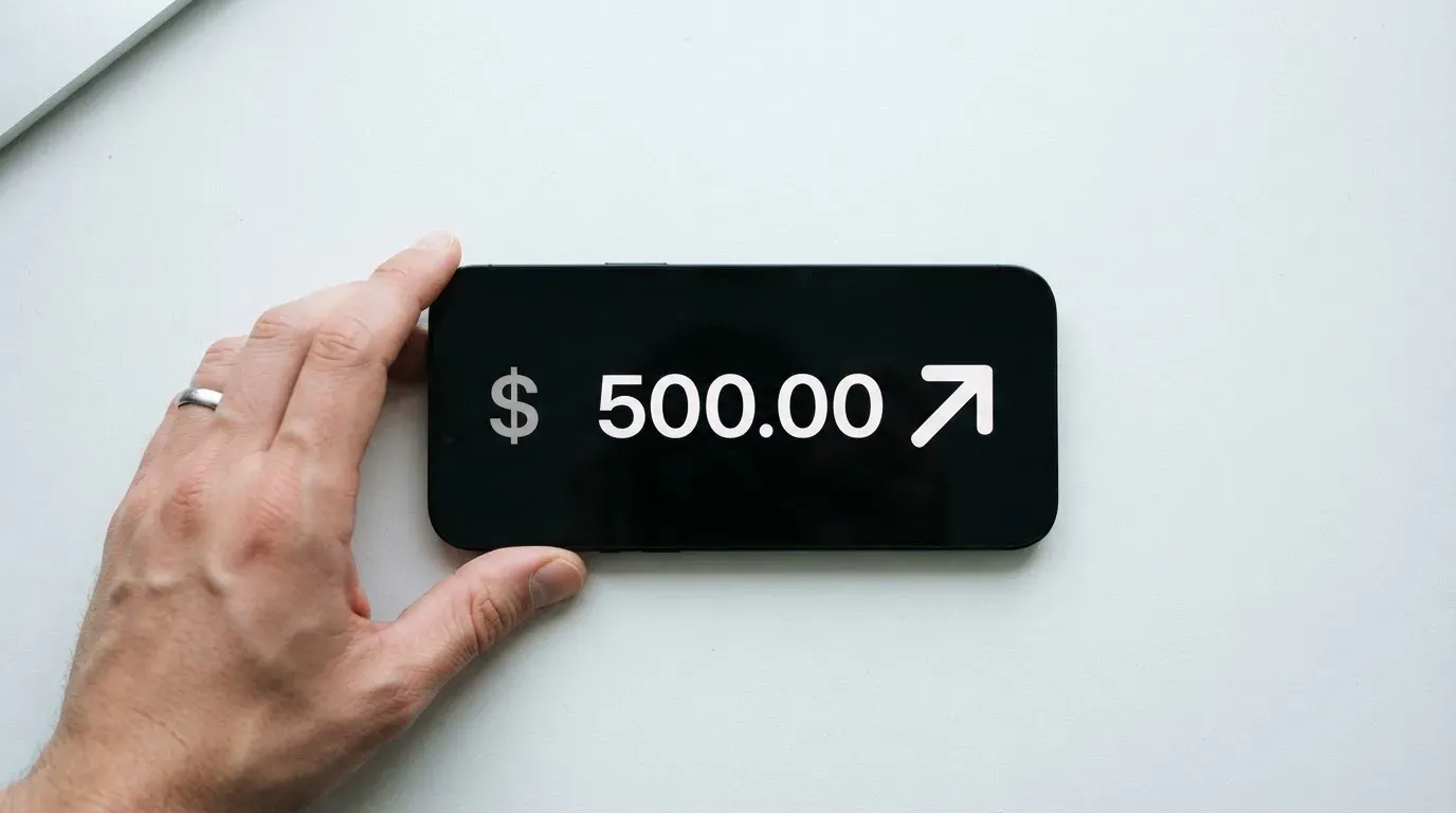 A phone showing a stablecoin transfer screen