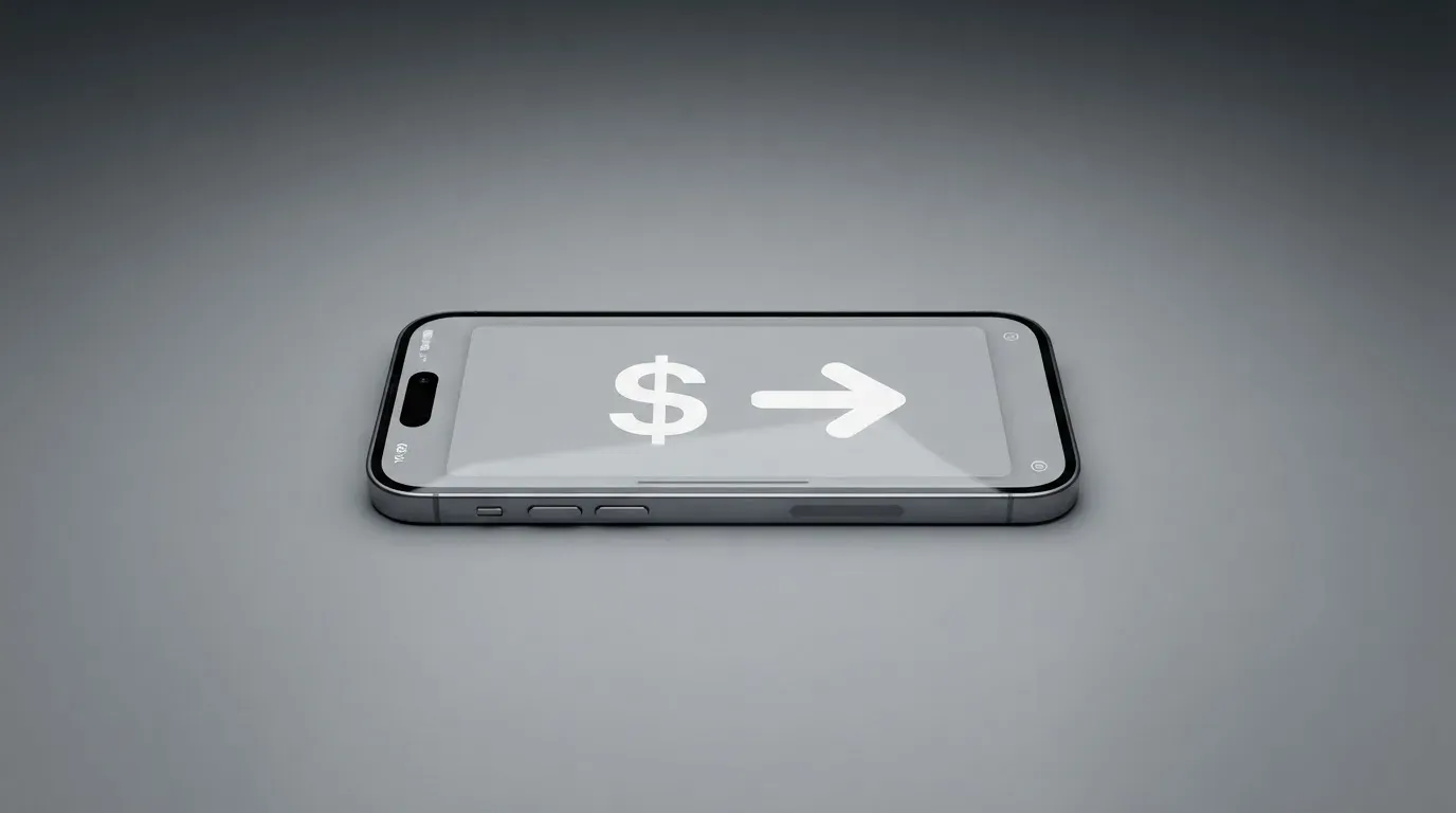 A phone showing a stablecoin transfer screen