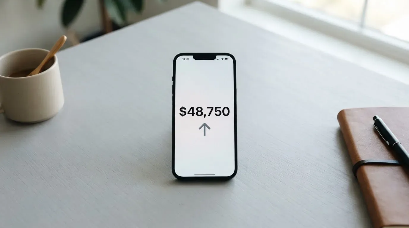 A phone showing a stablecoin transfer screen