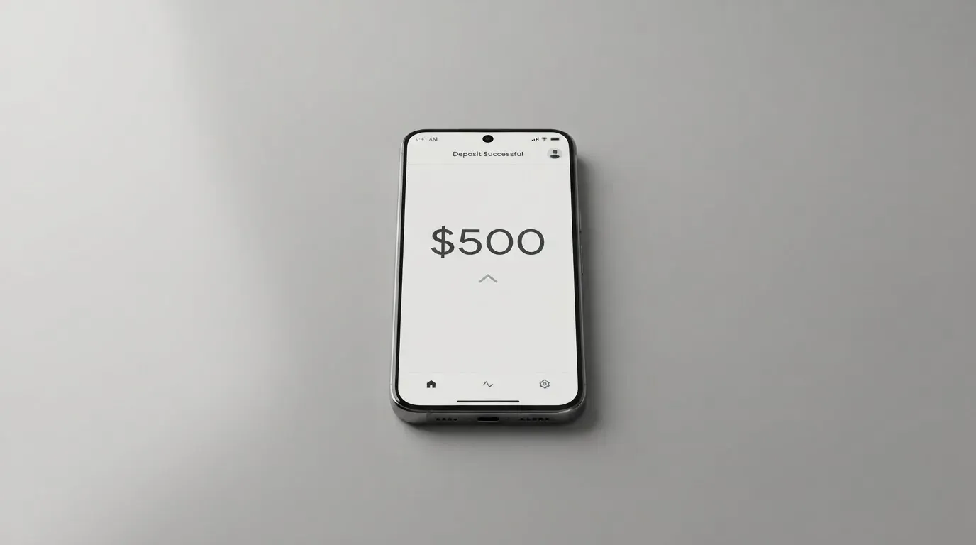 A phone showing a stablecoin transfer screen