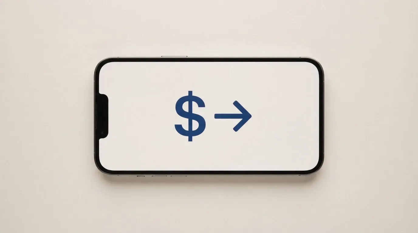 A phone showing a stablecoin transfer screen