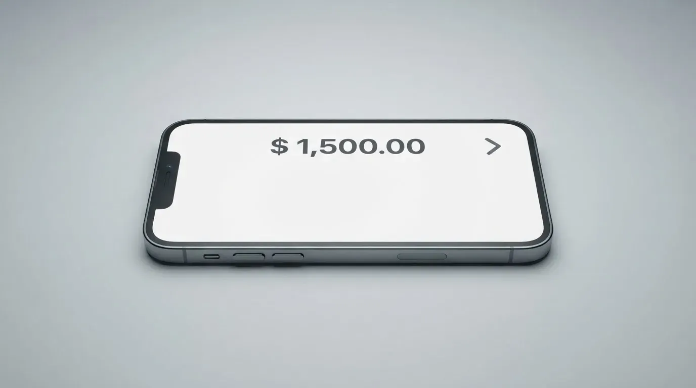 A phone showing a stablecoin transfer screen
