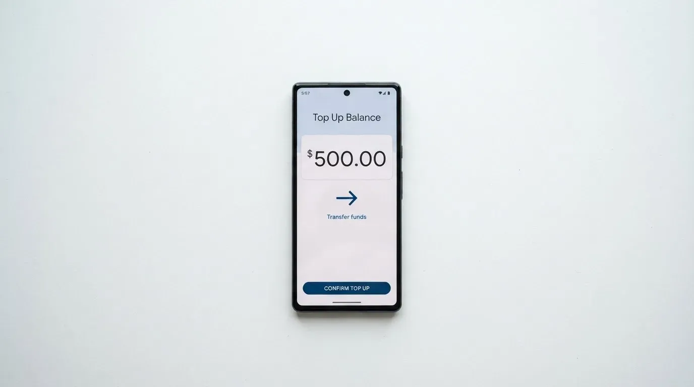 A phone showing a stablecoin transfer screen