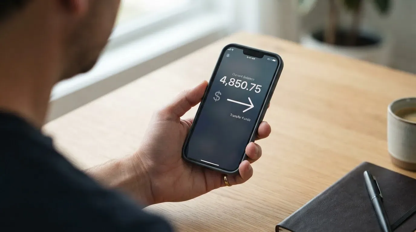 A phone showing a stablecoin transfer screen