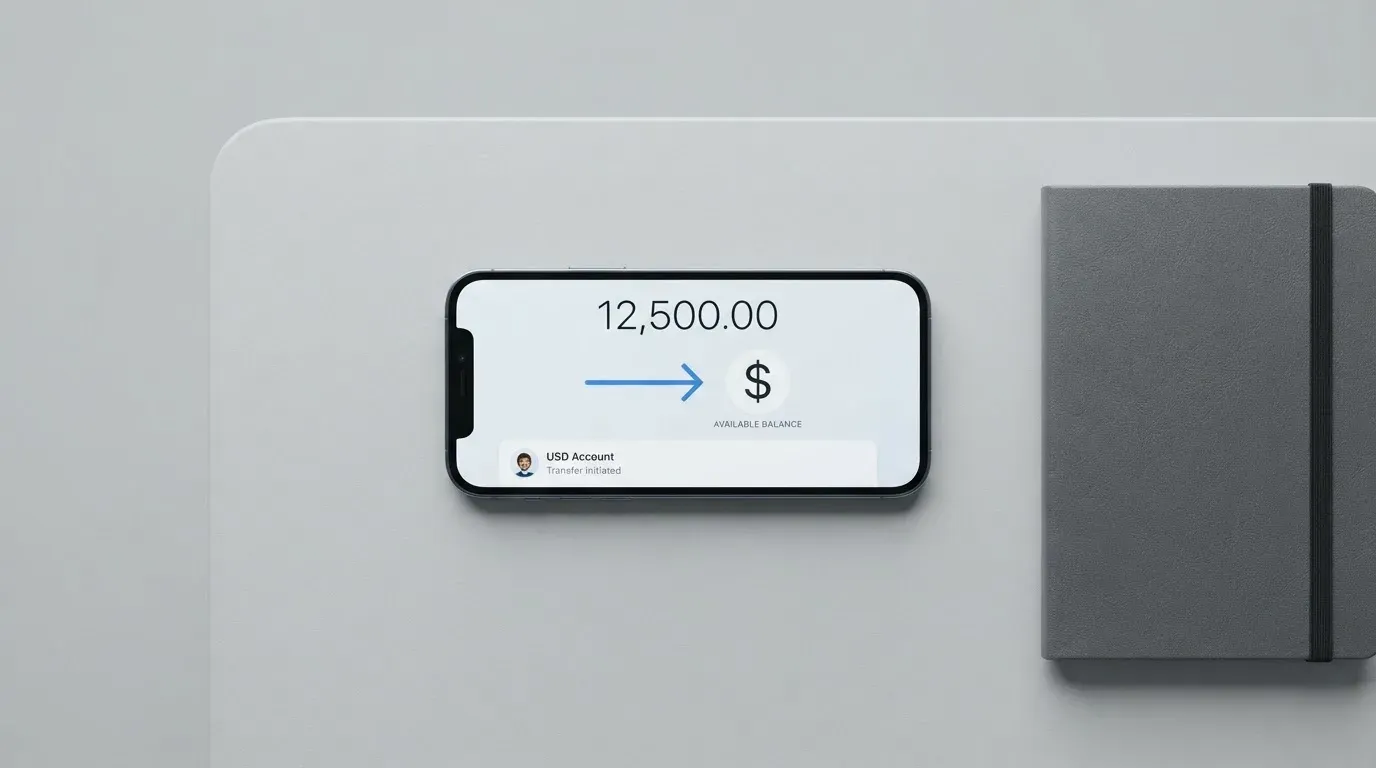 A phone showing a stablecoin transfer screen