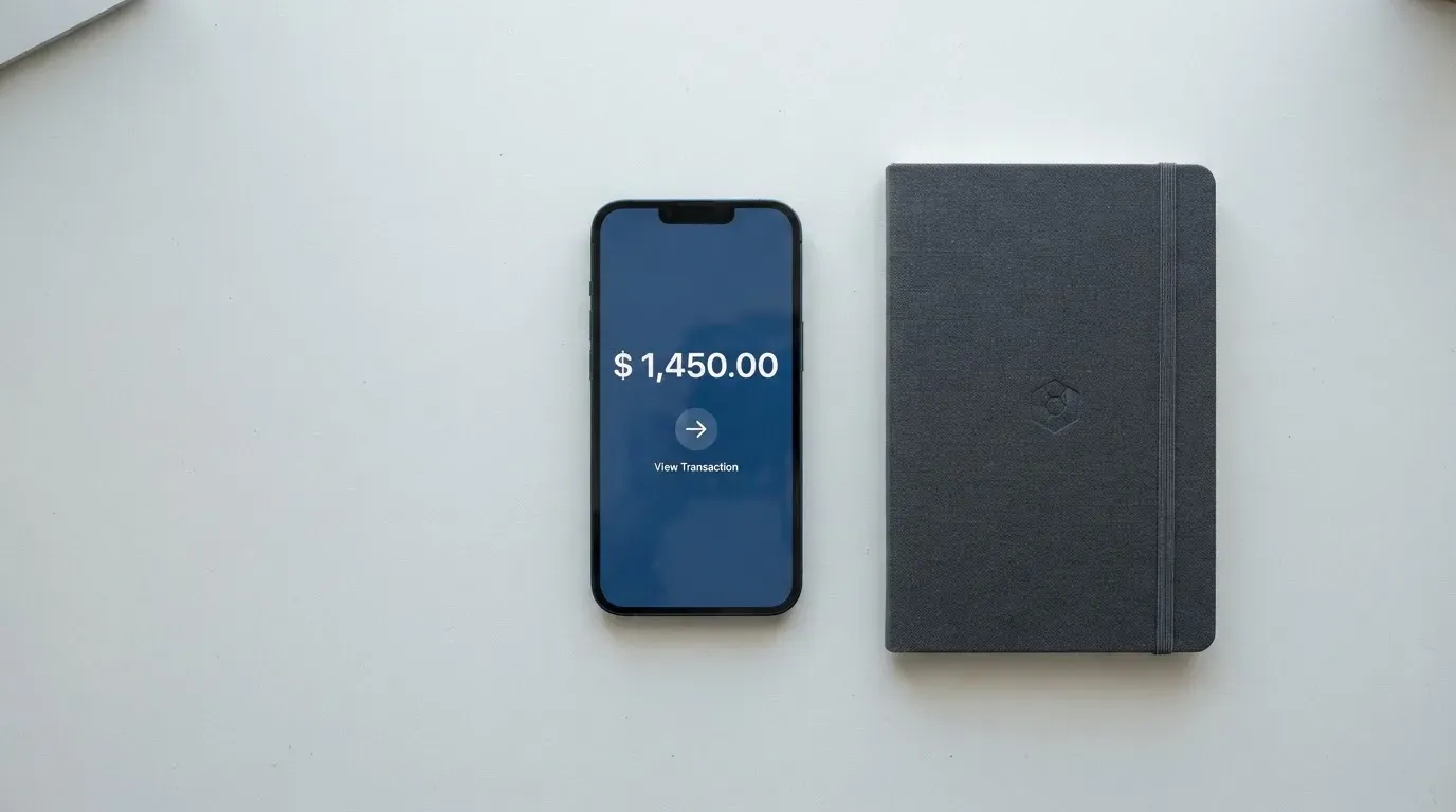A phone showing a stablecoin transfer screen