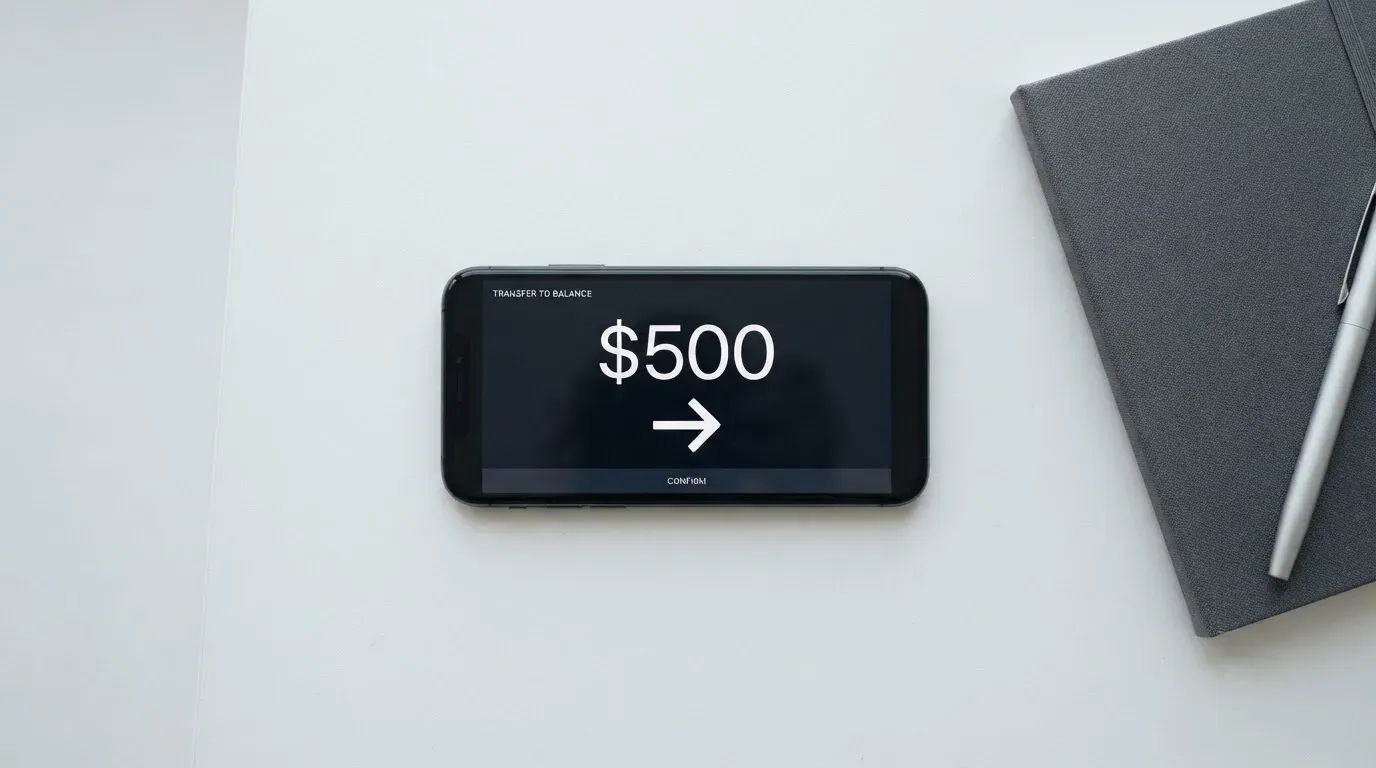 A phone showing a stablecoin transfer screen
