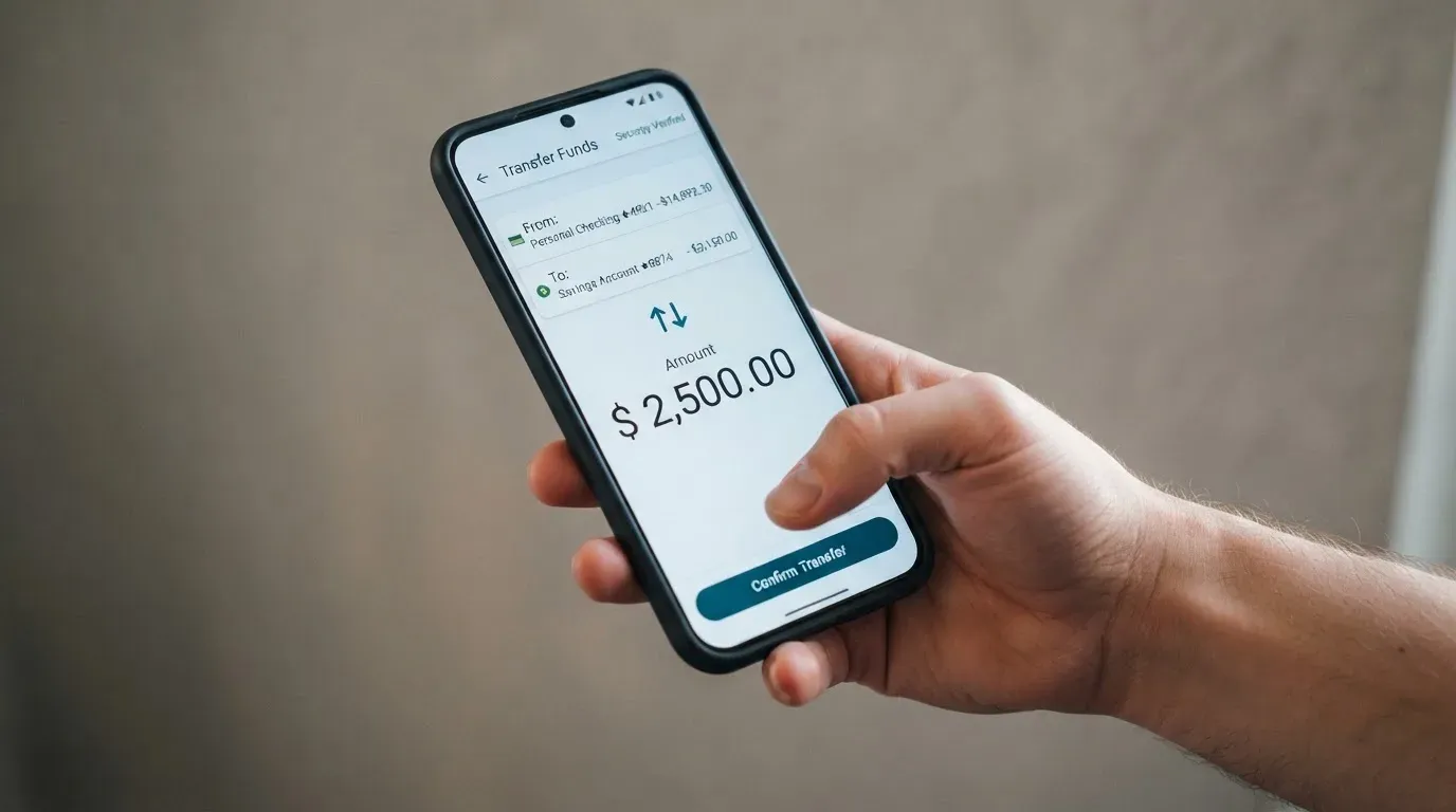 A phone showing a stablecoin transfer screen