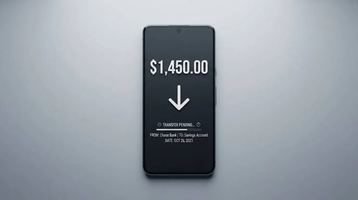 A phone showing a stablecoin transfer screen