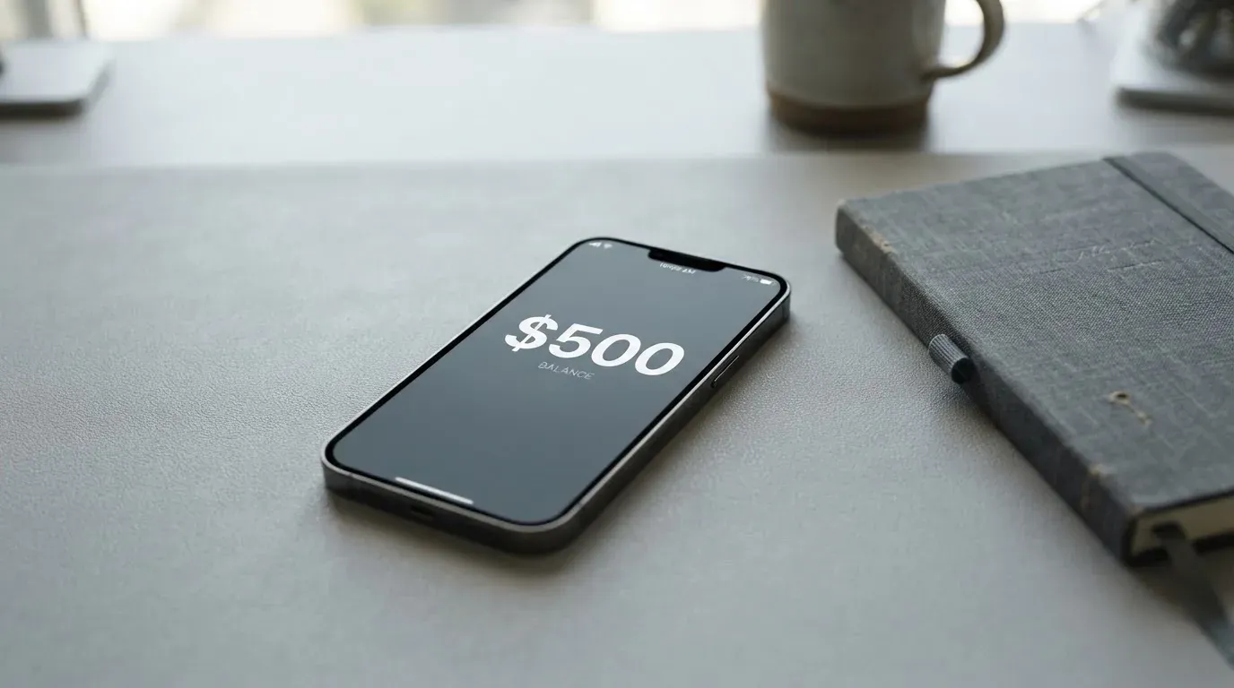 A phone showing a stablecoin transfer screen