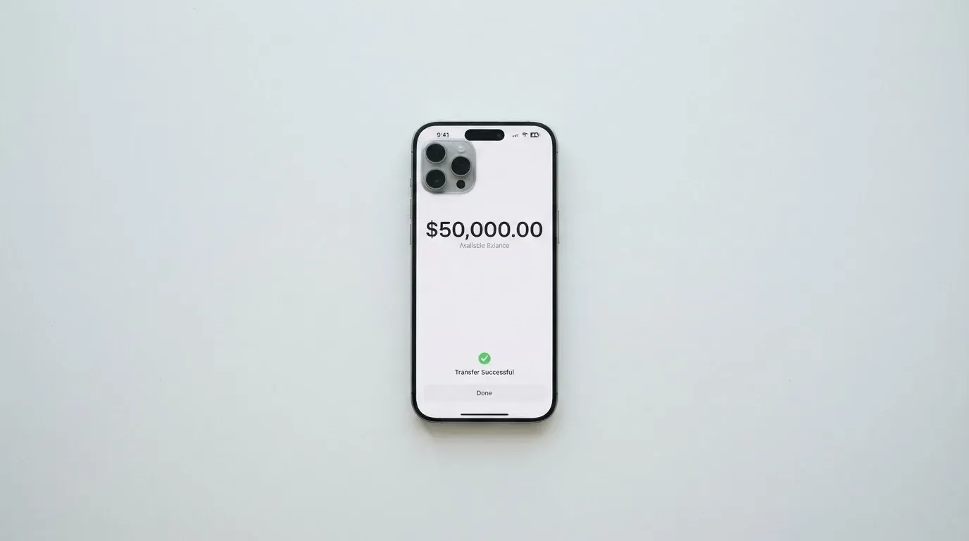 A phone showing a stablecoin transfer screen