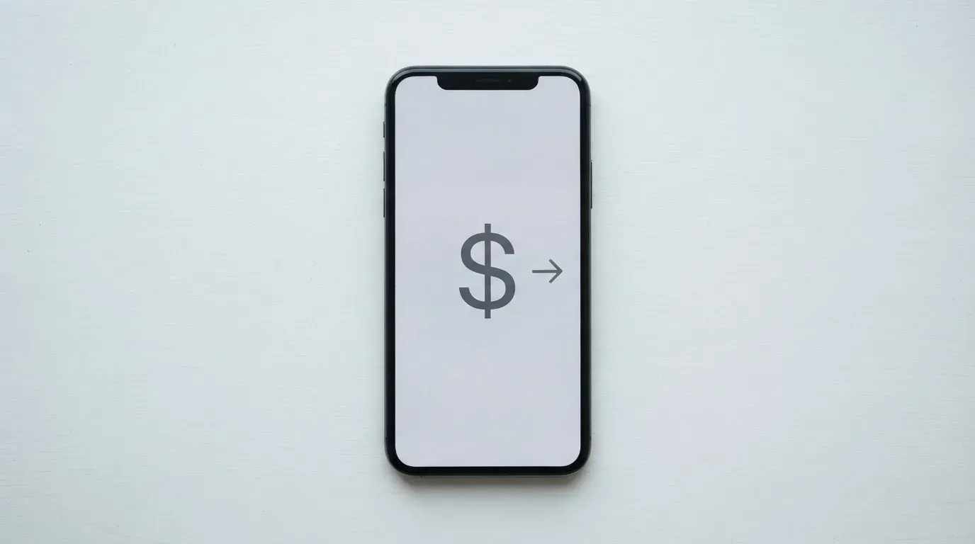 A phone showing a stablecoin transfer screen