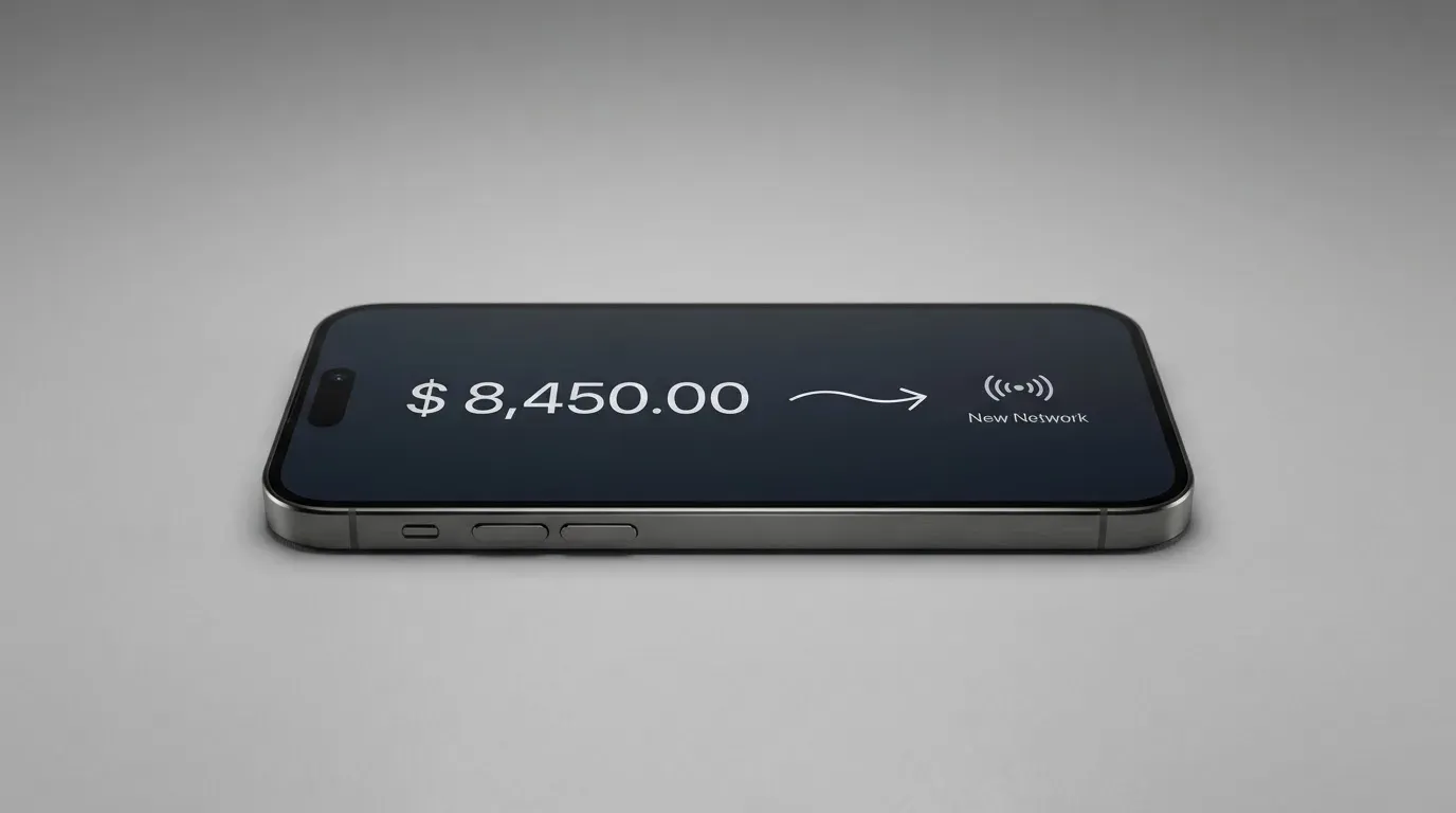 A phone showing a stablecoin transfer screen