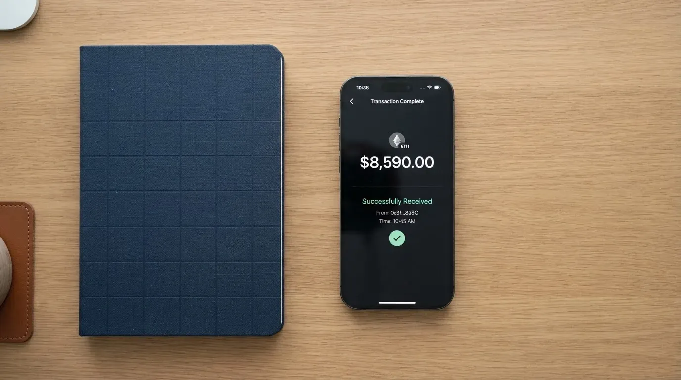 A phone showing a stablecoin transfer screen
