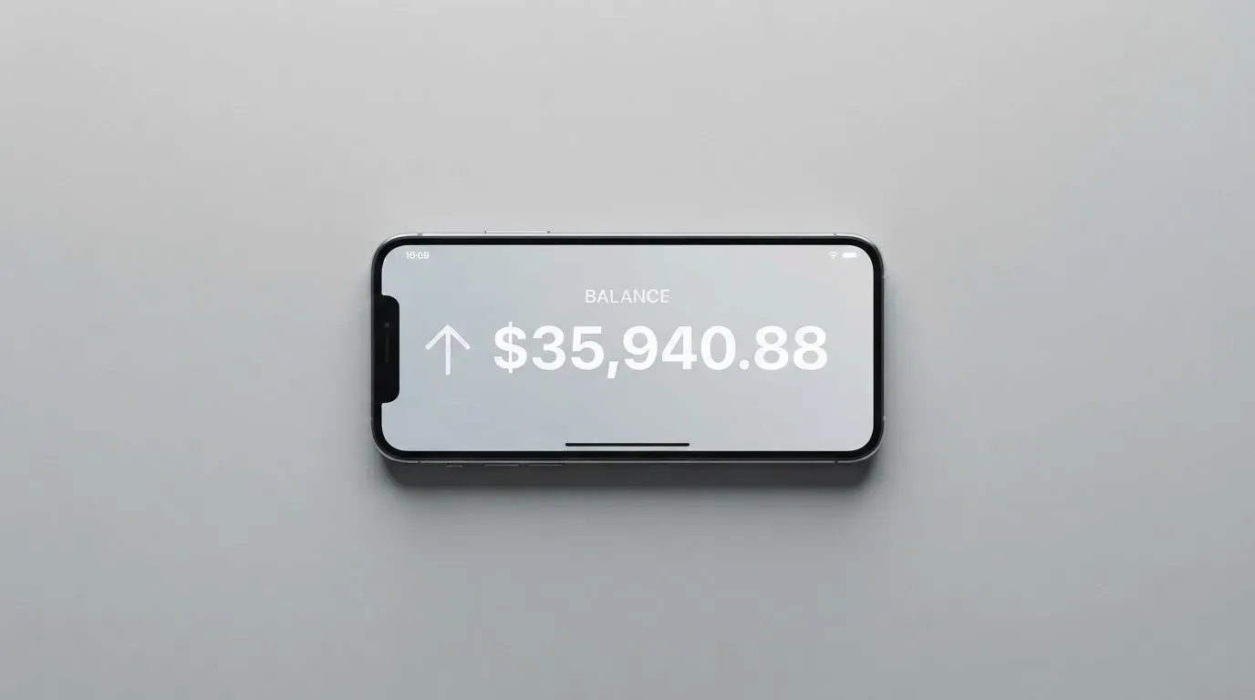A phone showing a stablecoin transfer screen