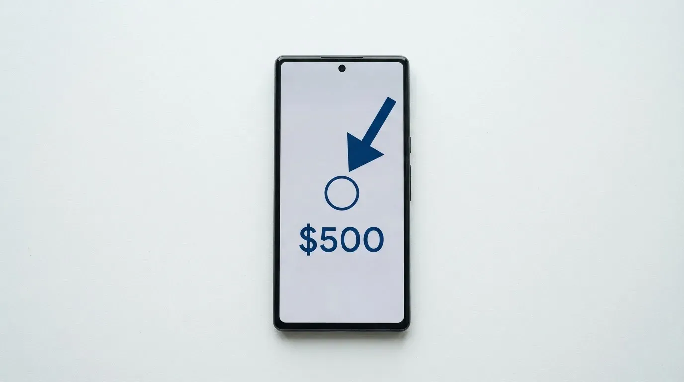 A phone showing a stablecoin transfer screen