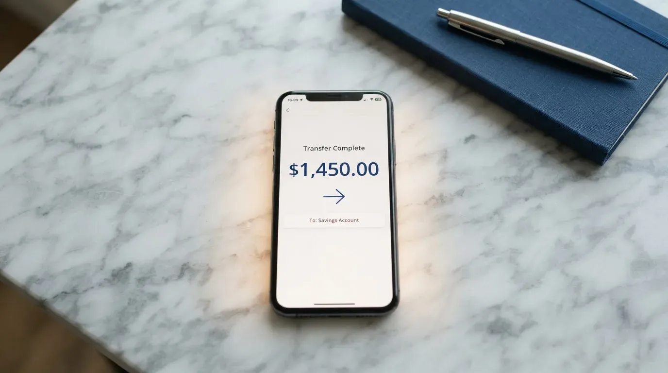 A phone showing a stablecoin transfer screen