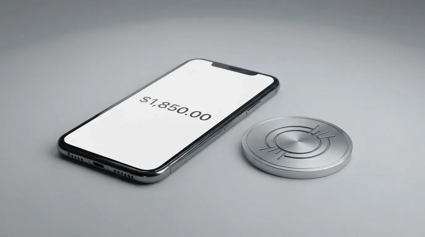 A phone showing a stablecoin transfer screen